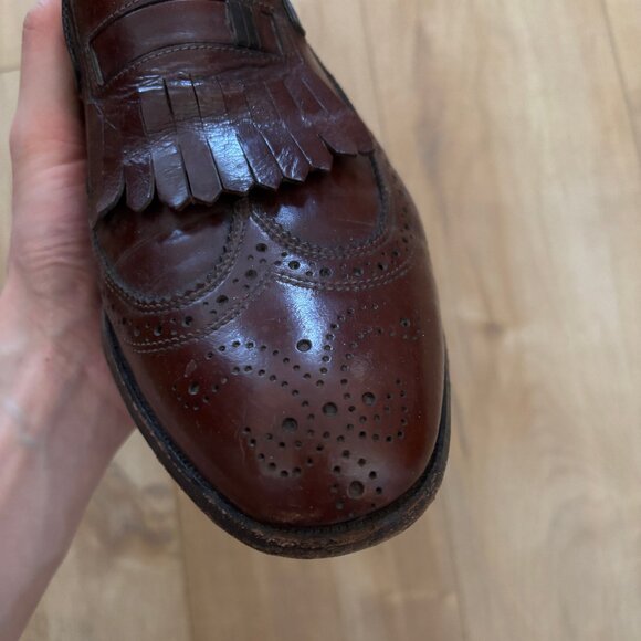 Vintage Dack’s Kangaroo Leather Kilted Wingtip Loafers Size 8.5D - Picture 10 of 10